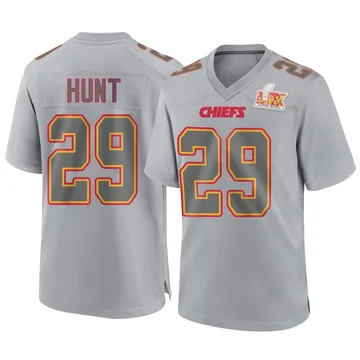 Youth Kansas City Chiefs Kareem Hunt Gray Game Atmosphere Fashion Super Bowl LIX Jersey By Nike