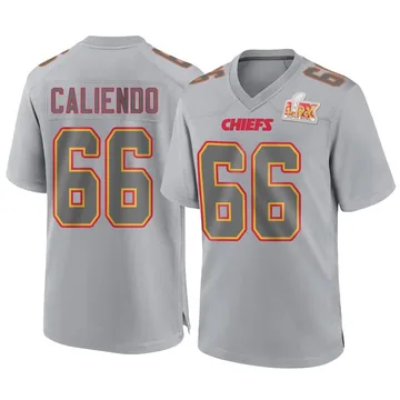 Youth Kansas City Chiefs Mike Caliendo Gray Game Atmosphere Fashion Super Bowl LIX Jersey By Nike