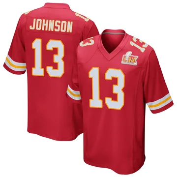 Youth Kansas City Chiefs Nazeeh Johnson Red Game Team Color Super Bowl LIX Jersey By Nike