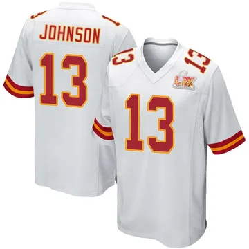Youth Kansas City Chiefs Nazeeh Johnson White Game Super Bowl LIX Jersey By Nike