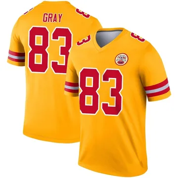 Youth Kansas City Chiefs Noah Gray Gold Legend Inverted Jersey By Nike