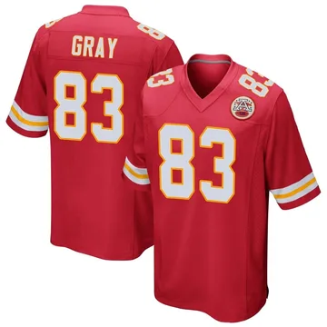 Youth Kansas City Chiefs Noah Gray Red Game Team Color Jersey By Nike