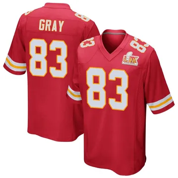 Youth Kansas City Chiefs Noah Gray Red Game Team Color Super Bowl LIX Jersey By Nike