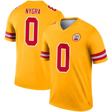 Youth Kansas City Chiefs Pete Nygra Gold Legend Inverted Jersey By Nike