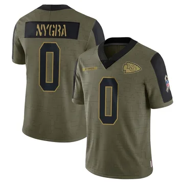 Youth Kansas City Chiefs Pete Nygra Olive Limited 2021 Salute To Service Jersey By Nike