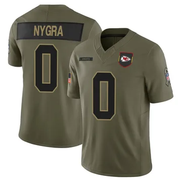 Youth Kansas City Chiefs Pete Nygra Olive Limited 2025 Salute to Service Jersey By Nike