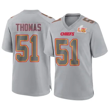 Youth Kansas City Chiefs R Mason Thomas Gray Game Atmosphere Fashion Super Bowl LIX Jersey By Nike