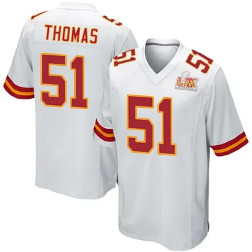 Youth Kansas City Chiefs R Mason Thomas White Game Super Bowl LIX Jersey By Nike