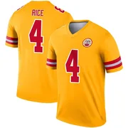 Youth Kansas City Chiefs Rashee Rice Gold Legend Inverted Jersey By Nike