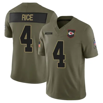 Youth Kansas City Chiefs Rashee Rice Olive Limited 2025 Salute to Service Jersey By Nike