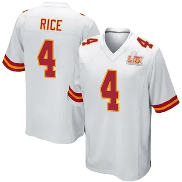 Youth Kansas City Chiefs Rashee Rice White Game Super Bowl LIX Jersey By Nike