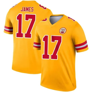 Youth Kansas City Chiefs Richie James Gold Legend Inverted Jersey By Nike