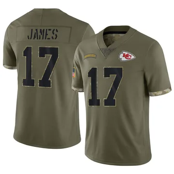 Youth Kansas City Chiefs Richie James Olive Limited 2022 Salute To Service Jersey By Nike