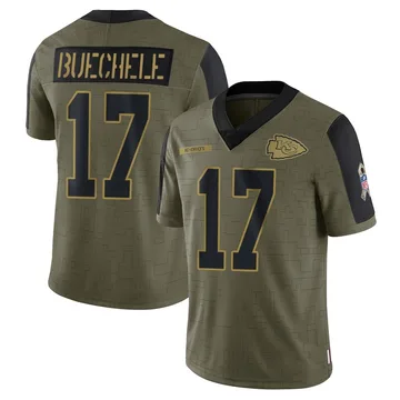 Youth Kansas City Chiefs Shane Buechele Olive Limited 2021 Salute To Service Jersey By Nike